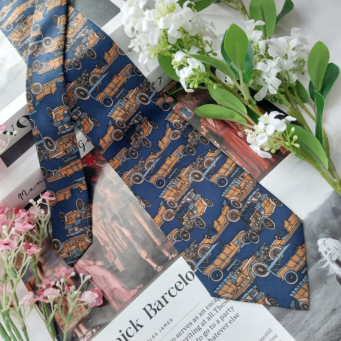 루치아노 소프라니 자동차 패턴 넥타이 9.4cm A+등급 K1764 상품이미지4