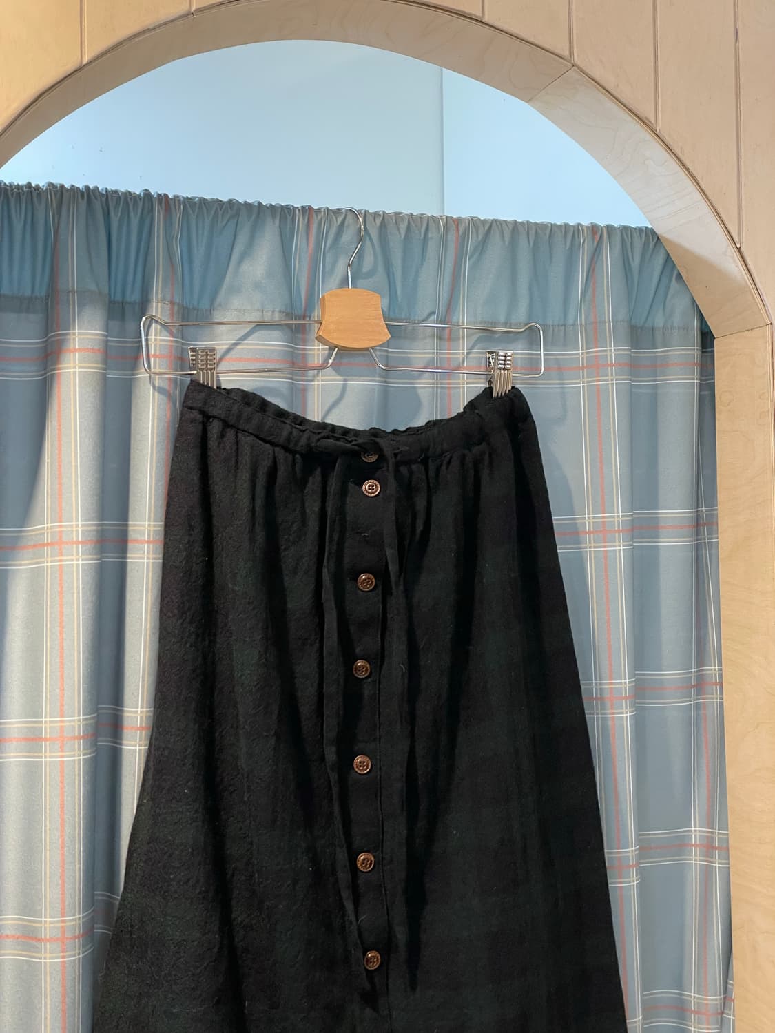 일본빈티지 체크 버튼스커트  상품이미지5