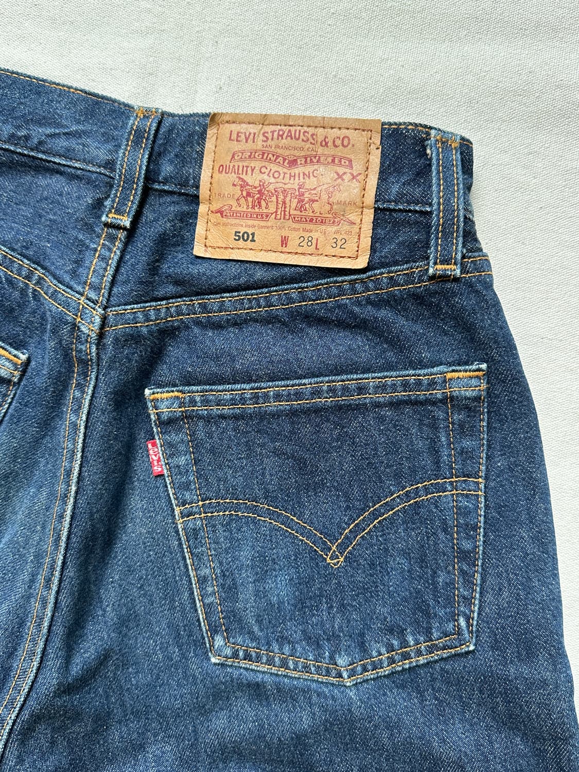 리바이스 90s USA made 501 인디고 데님팬츠 W28 실측 25 상품이미지6