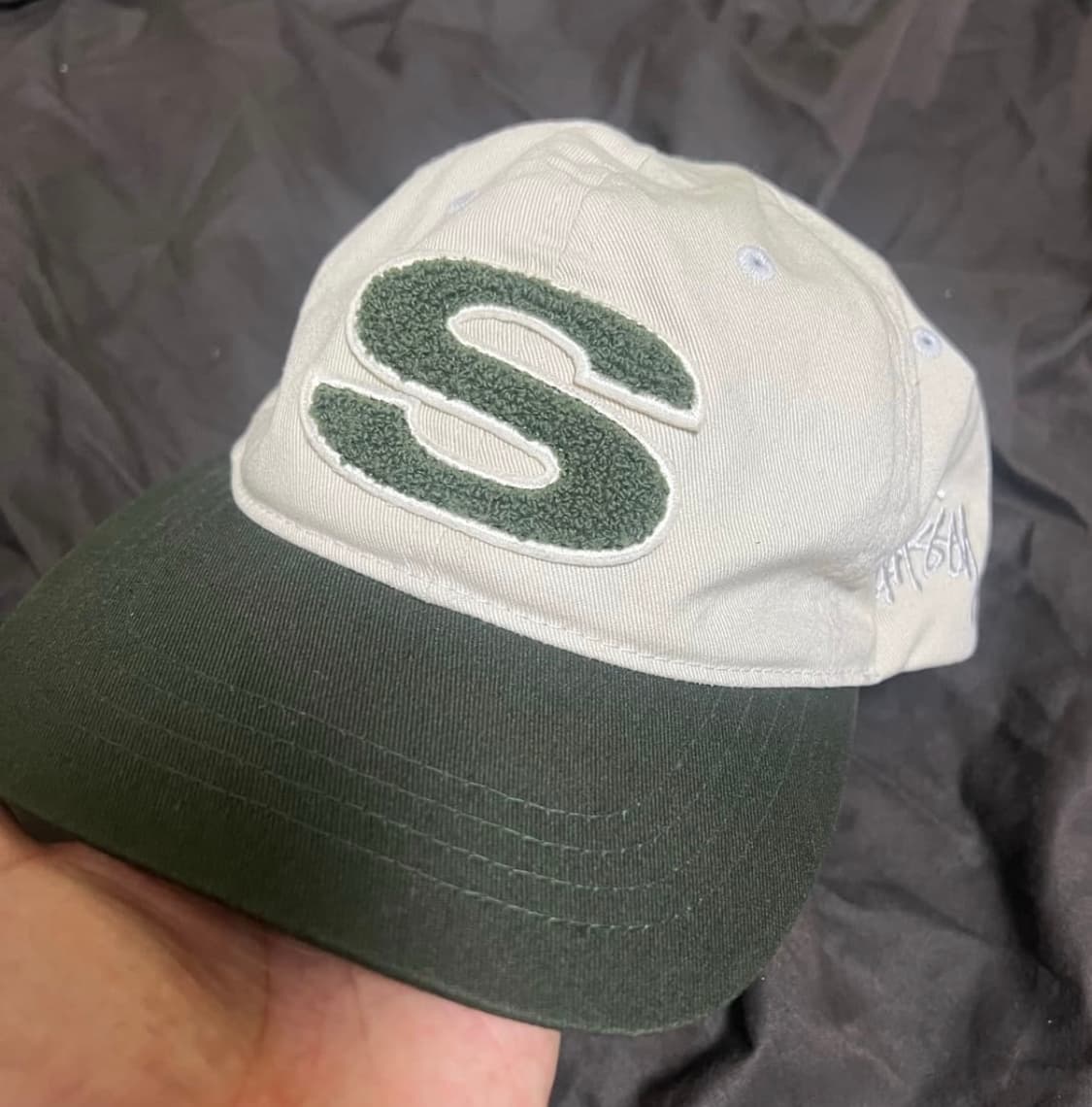 스투시 셔닐 s 캡 올리브 크림 상품이미지2
