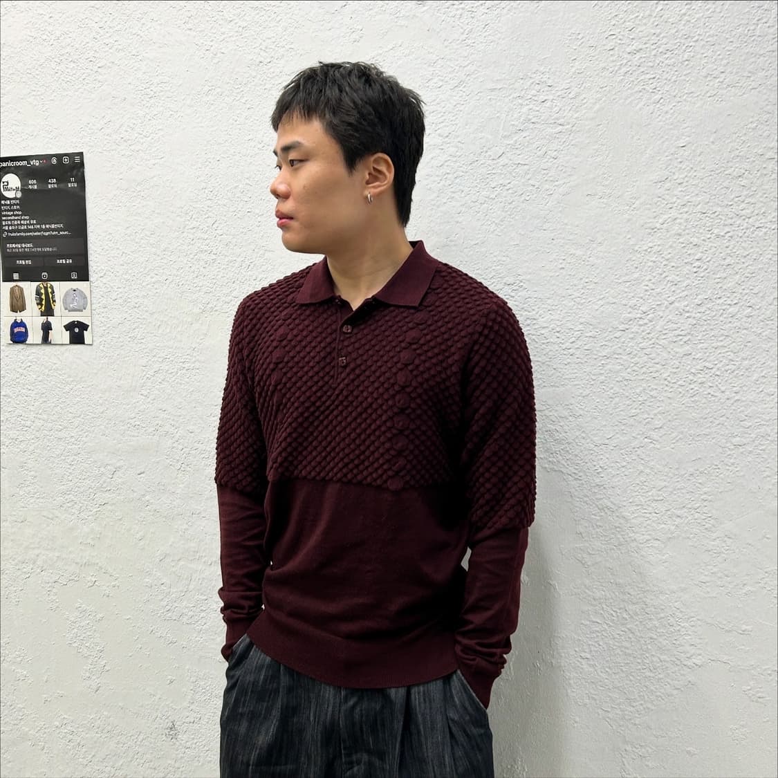 브리오니 버건디 PK 니트  상품이미지1