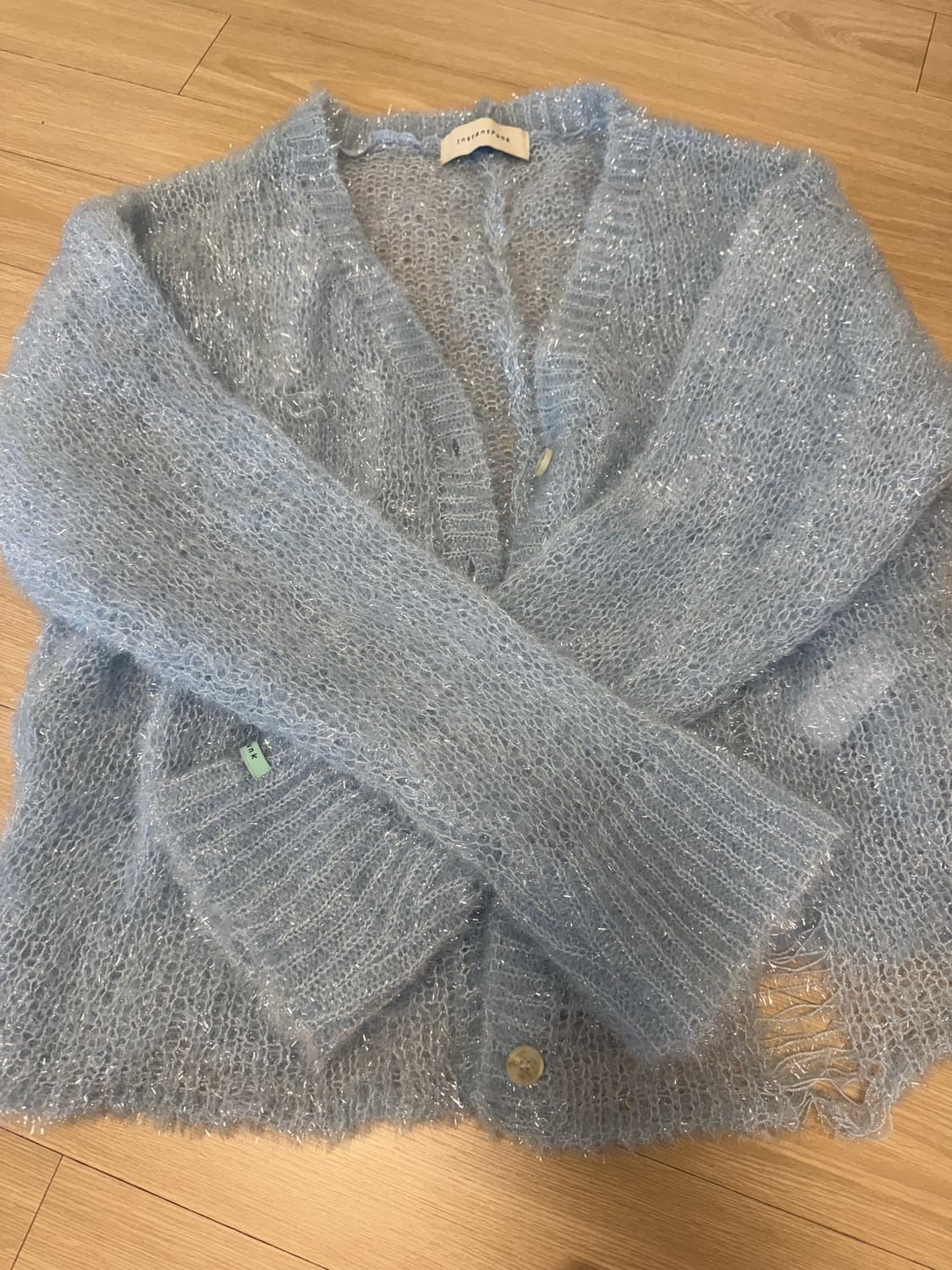 인스턴트펑크 빈티지 시퀸 가디건 블루 상품이미지3