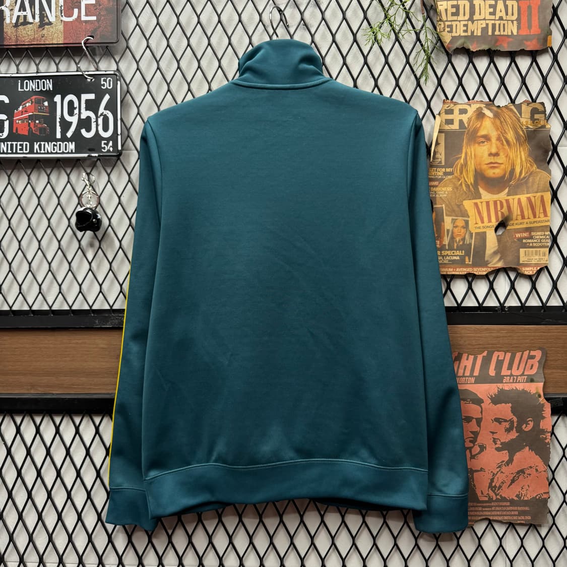 나이키 트리뷰트 트랙자켓 전면 로고 포인트 청록 옐로 상품이미지2