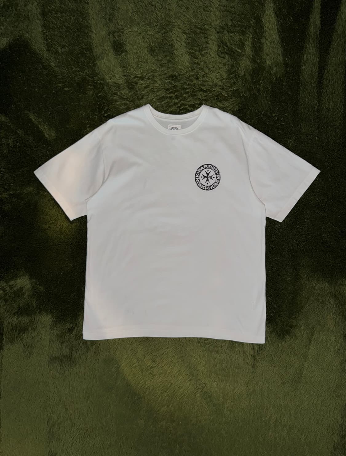 [3] 펀치드렁크파티즈 싱글 스티치 로고 티셔츠 화이트 상품이미지1