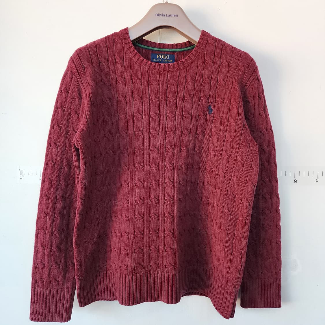 폴로 랄프로렌 케이블 니트 버건디 상품이미지1