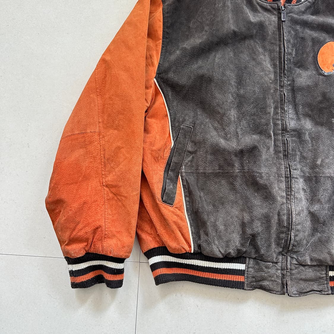 NFL 브라운스 G-III 리얼레더 바시티 자켓 XL 상품이미지4