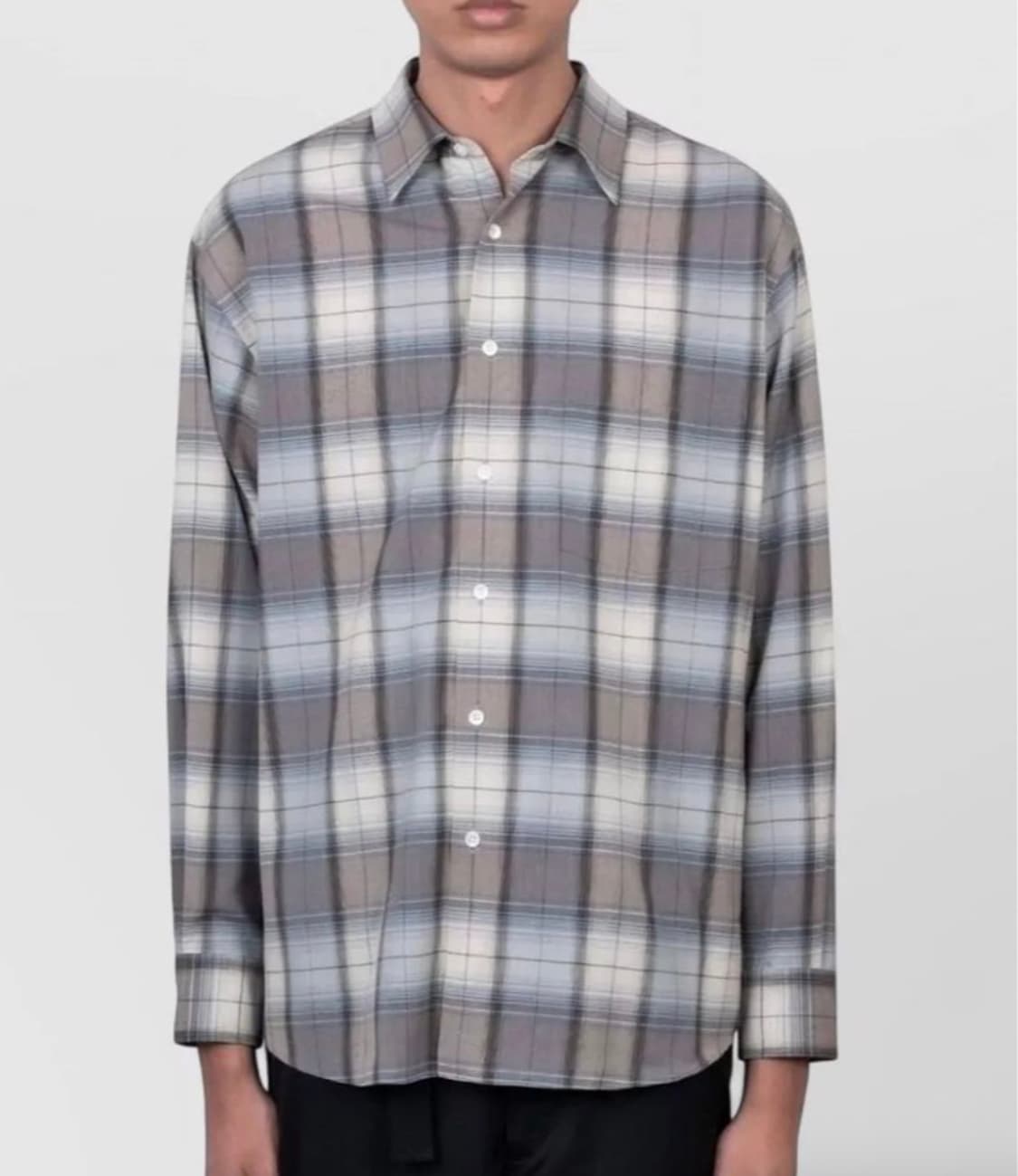 26ss 오라리 울 체크 서츠 블루 그레이 3사이즈 A26SS01LC 상품이미지2