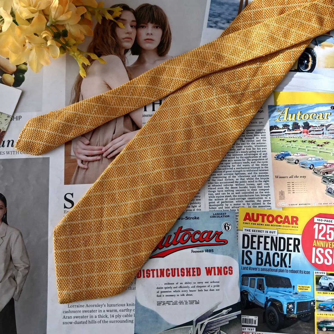 파이브 포켓 실크 옐로우 스트라이프 넥타이 9cm A+등급 A19462
 상품이미지5