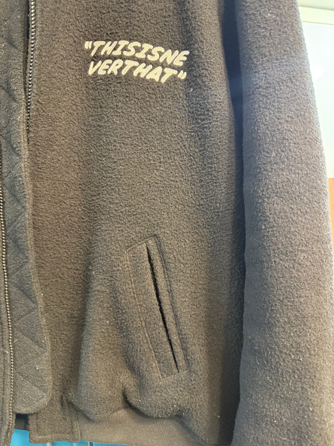 디스이즈네버댓 Old Car Varsity Jacket Black (L) 상품이미지5