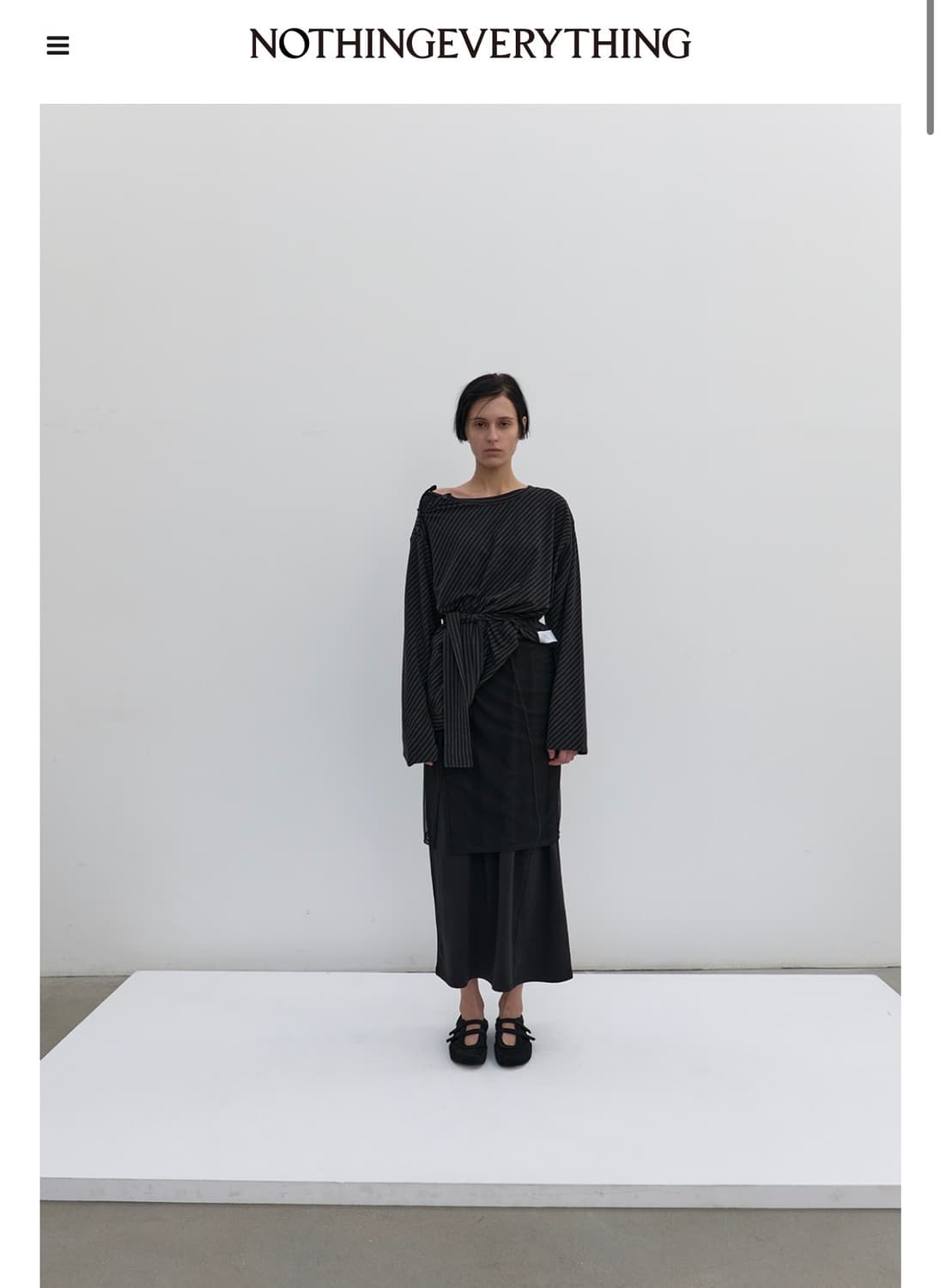 낫띵에브리띵 DIAGONAL STRIPE DETAIL TOP 상품이미지4