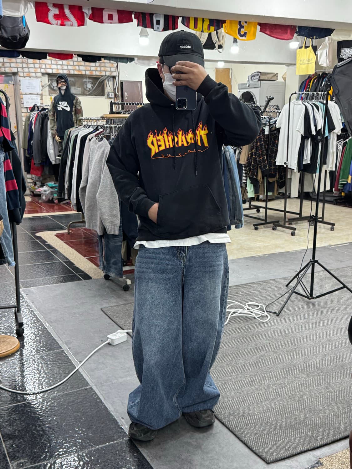 트레셔 플레임로고 후드 M 상품이미지6