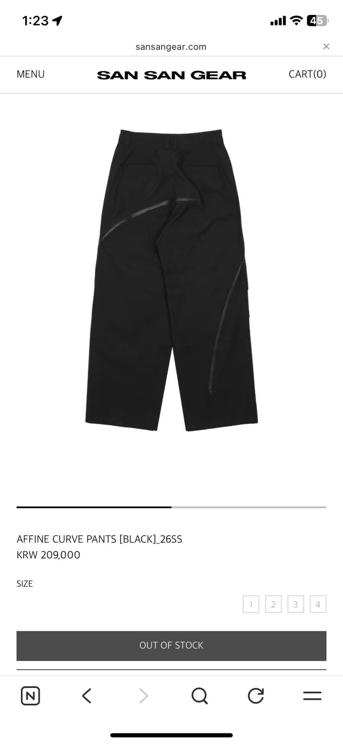 산산기어 어파인 커브 팬츠 블랙_26SS_Sansan Gear 상품이미지5