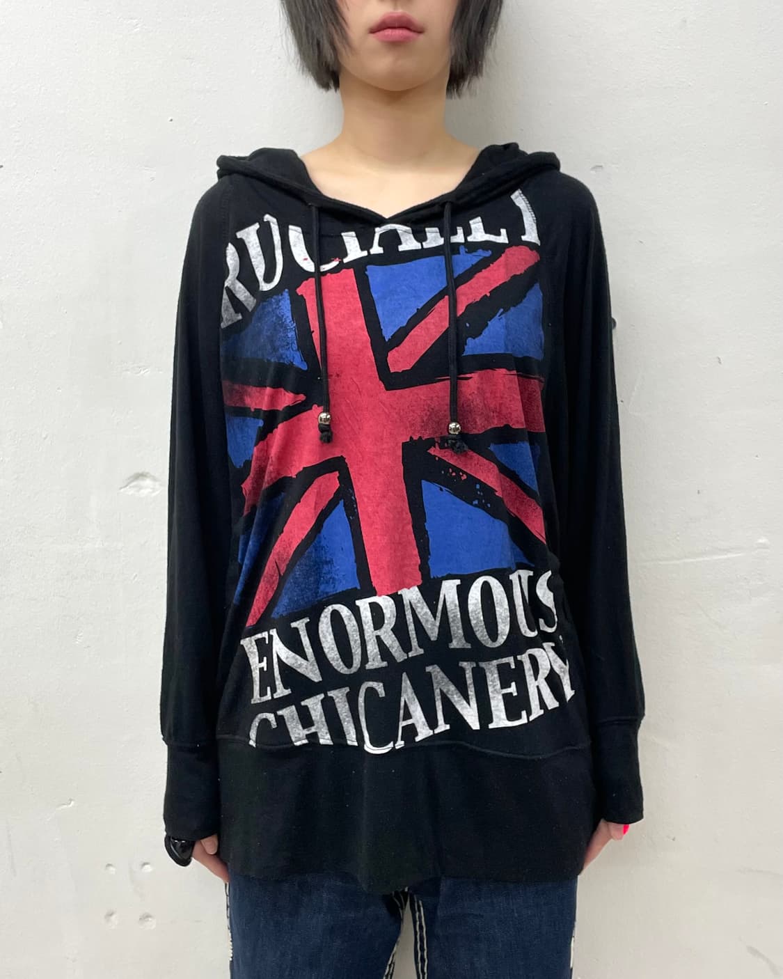 American flag rough black hoodie  상품이미지2