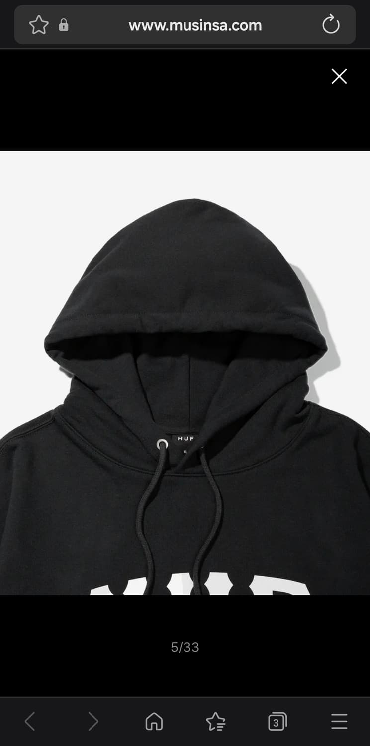 HUF 후드 블랙 L사이즈 상품이미지2