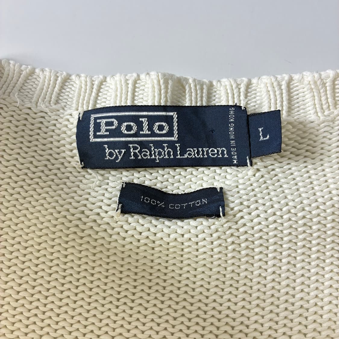 Polo  폴로 랄프로렌 90,s 코튼 화이트 라운드 니트  상품이미지4
