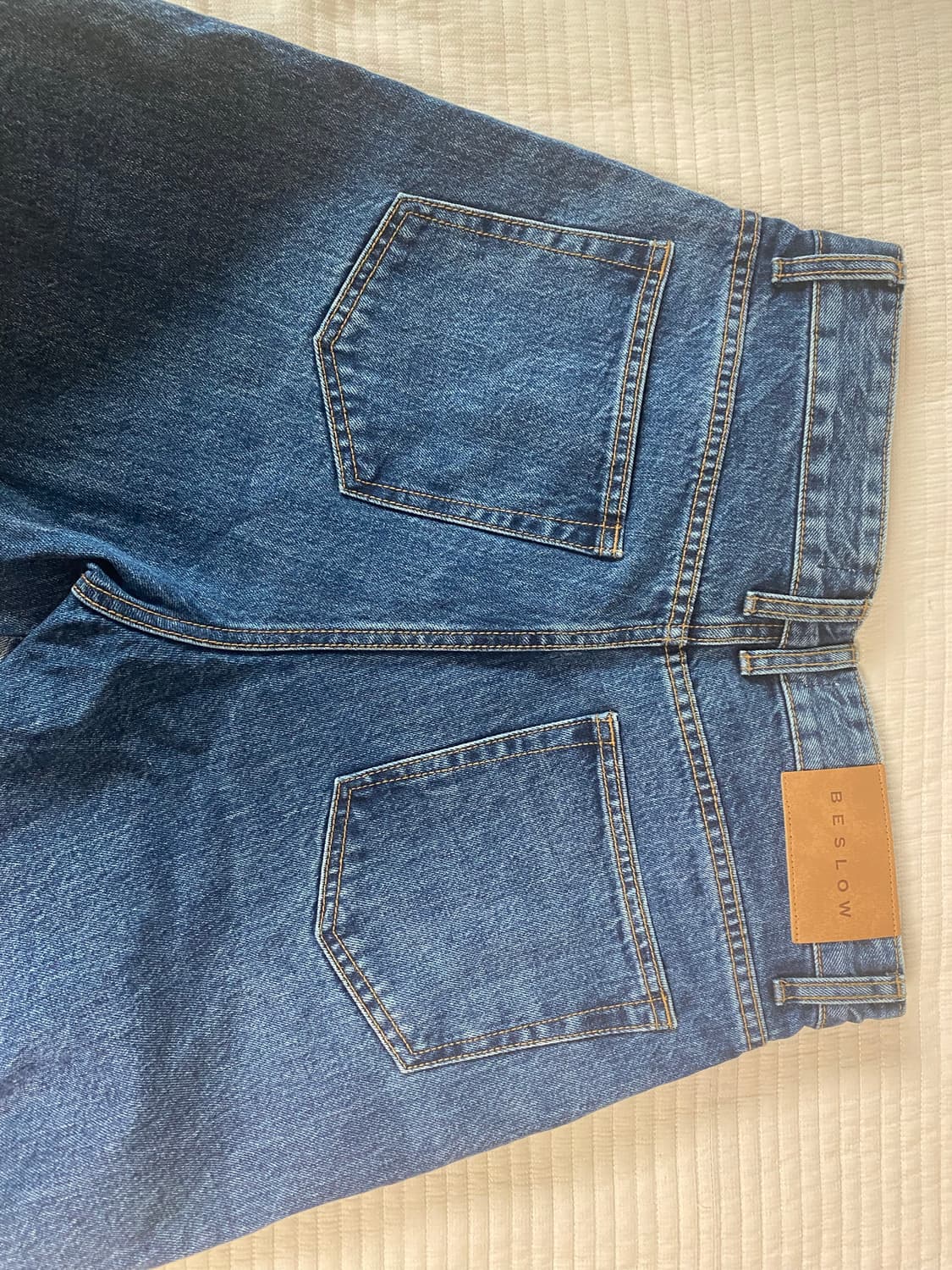 (새상품) 비슬로우 콘밀 딥 원턱 데님 진 medium washed 중청 상품이미지6
