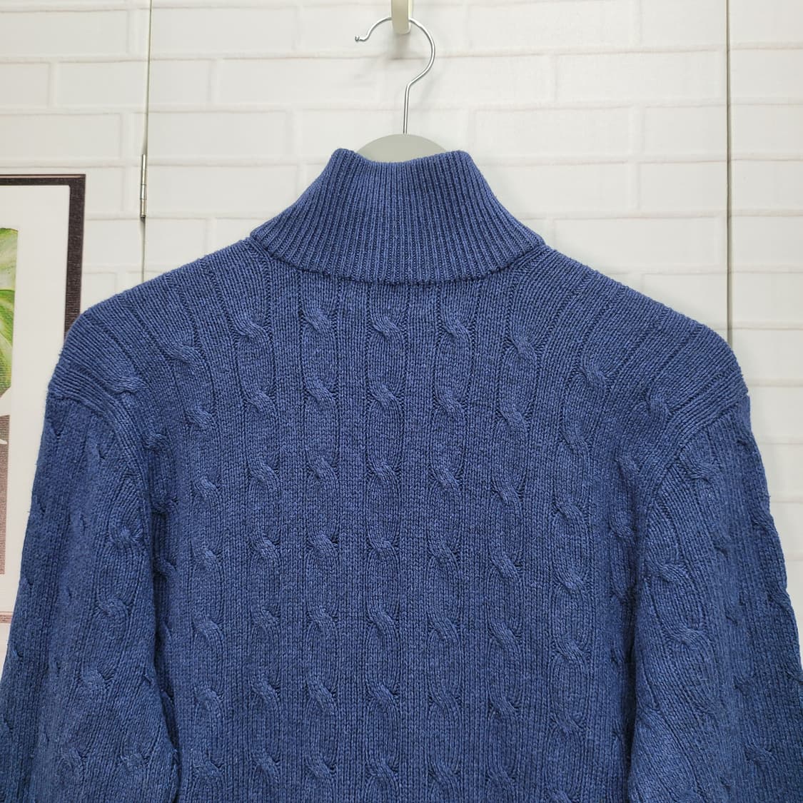 폴로랄프로렌 100%실크 꽈배기 게이블 반집업 긴팔 니트 스웨터 M사이즈 상품이미지6