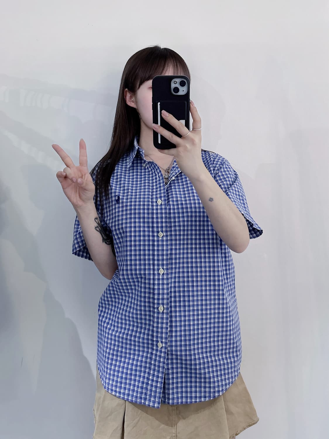 폴로랄프로렌 블루포니 체크 반팔 셔츠 상품이미지2