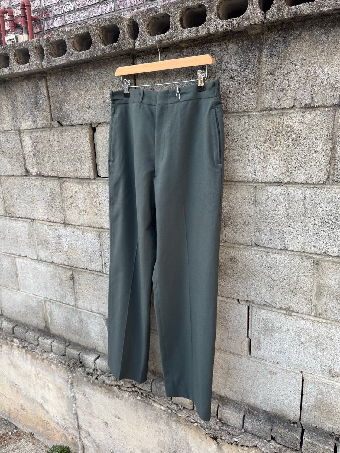 70s 미군 오리지널 울 서지 트라우저 팬츠 32 상품이미지3