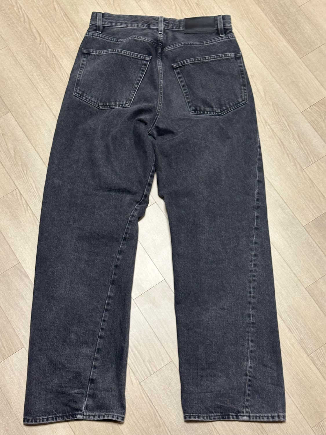 (30) 선플라워 와이드 트위스트 데님 블랙 상품이미지2