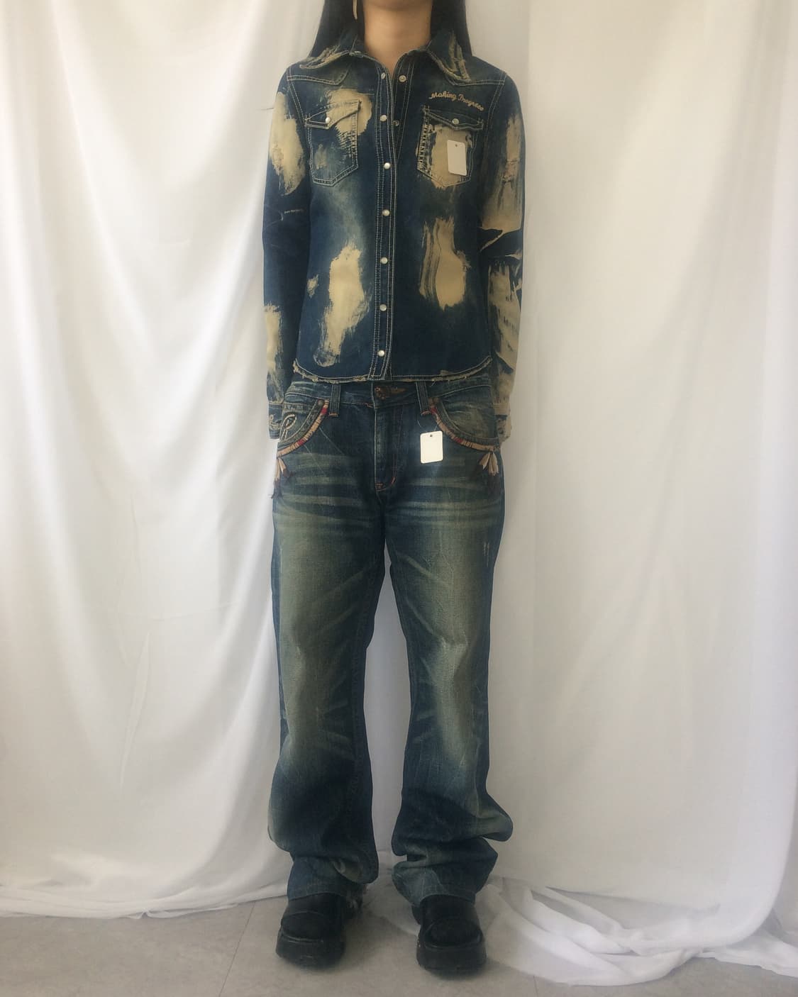 Redpepper back patch point washing denim 상품이미지6