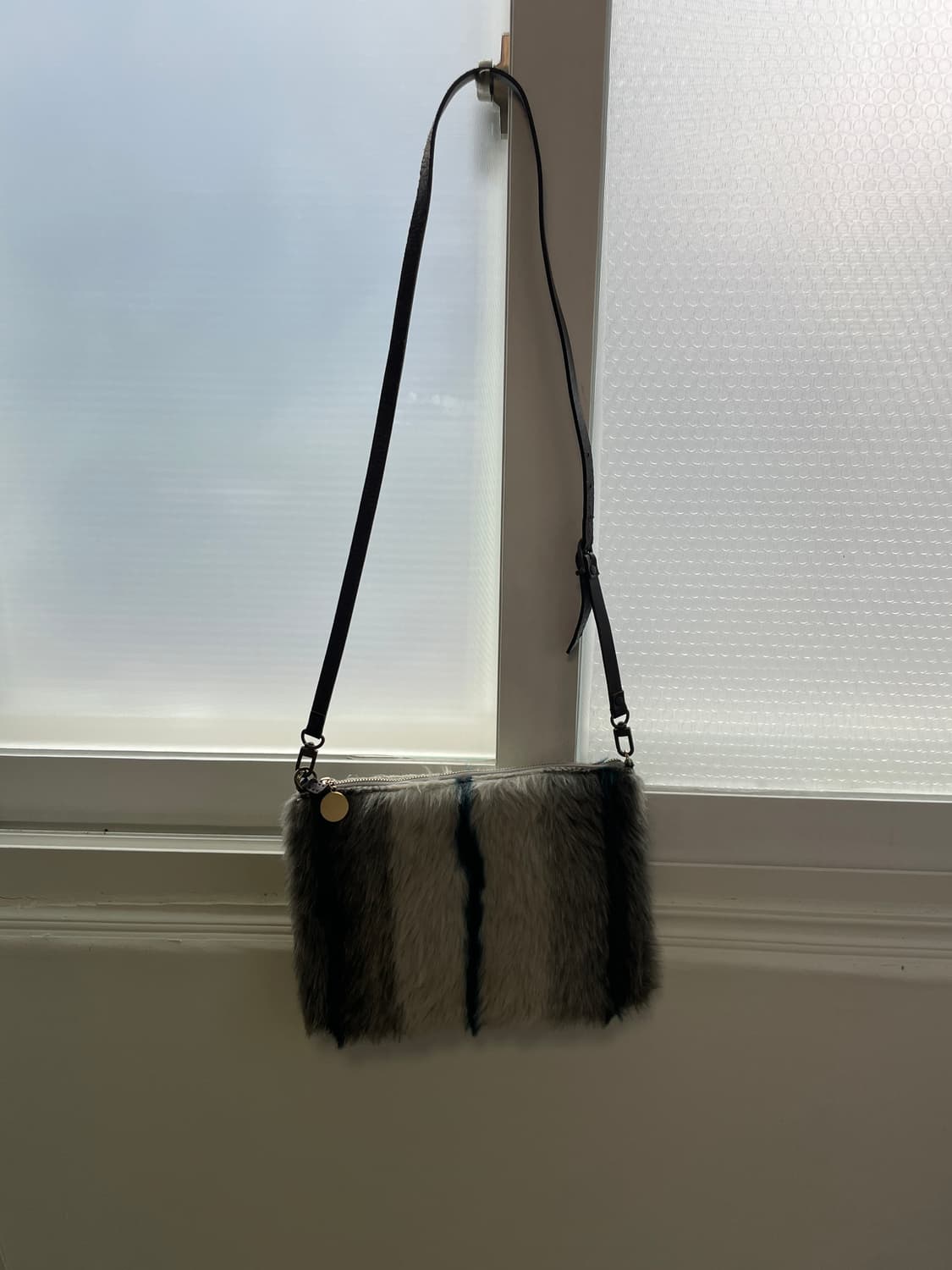 빈티지 퍼 패널 스트라이프 숄더 백  J03802 상품이미지2