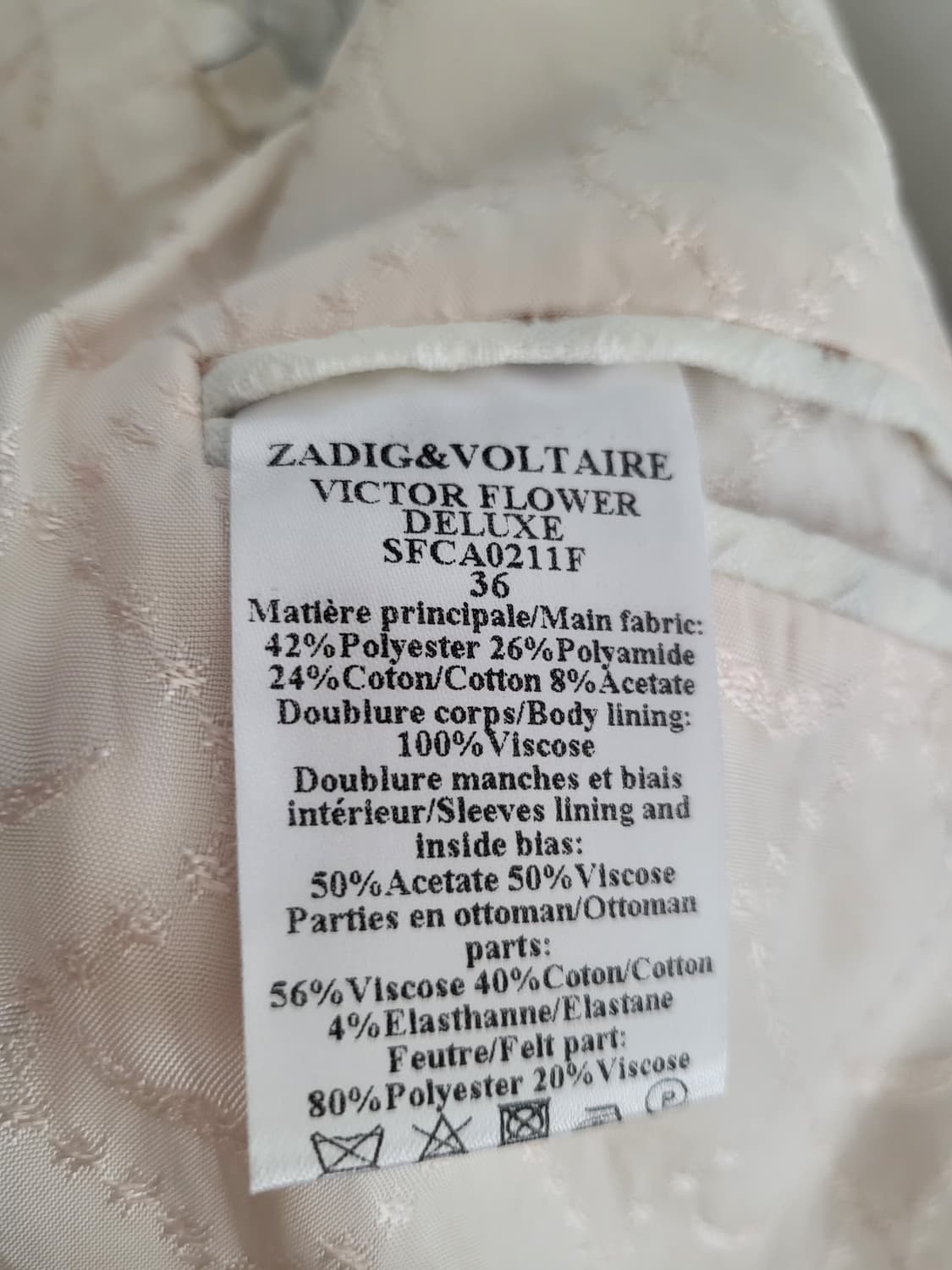 (최상급)Zadig&Voltaire VICTOR FLOWER 블레이저36 상품이미지10