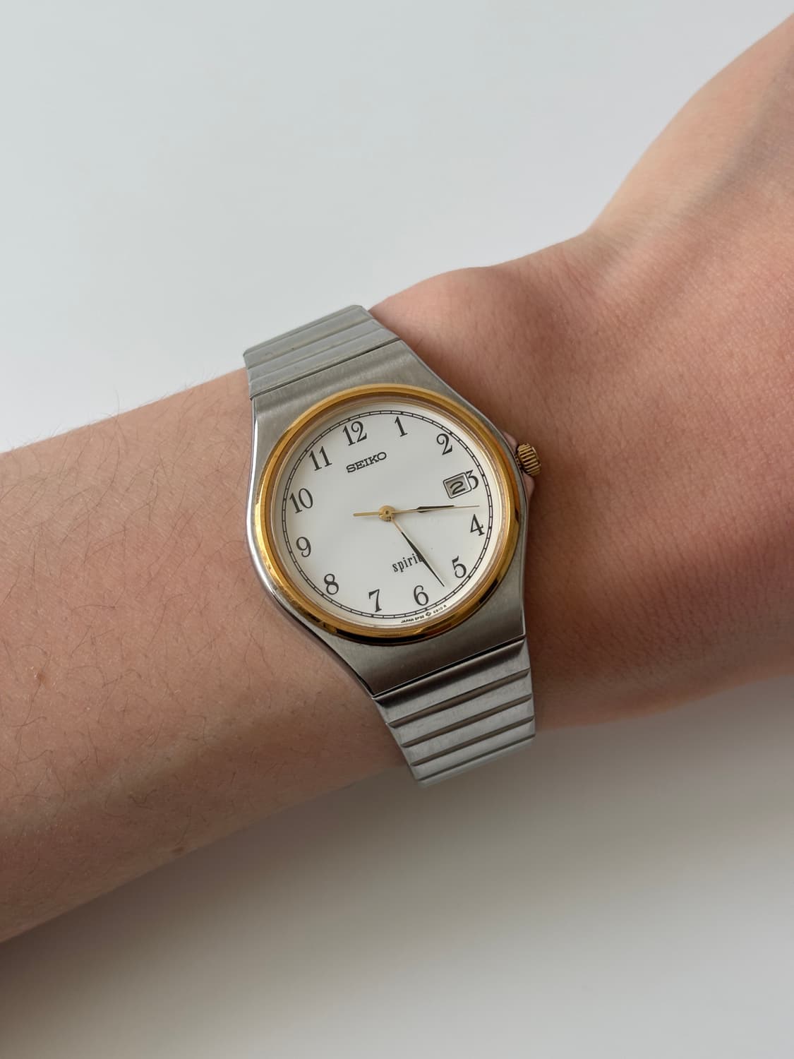 1990년대 Spirit 골드 베젤 실버 쿼츠 남성 상품이미지7