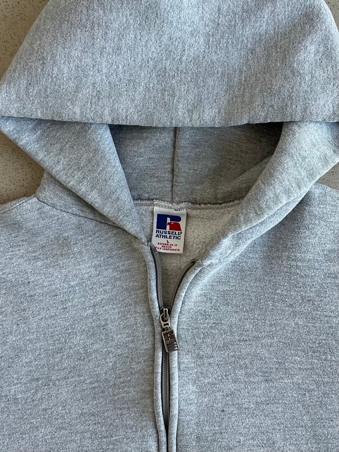 90s 빈티지 러셀 후드집업 그레이 L 상품이미지6