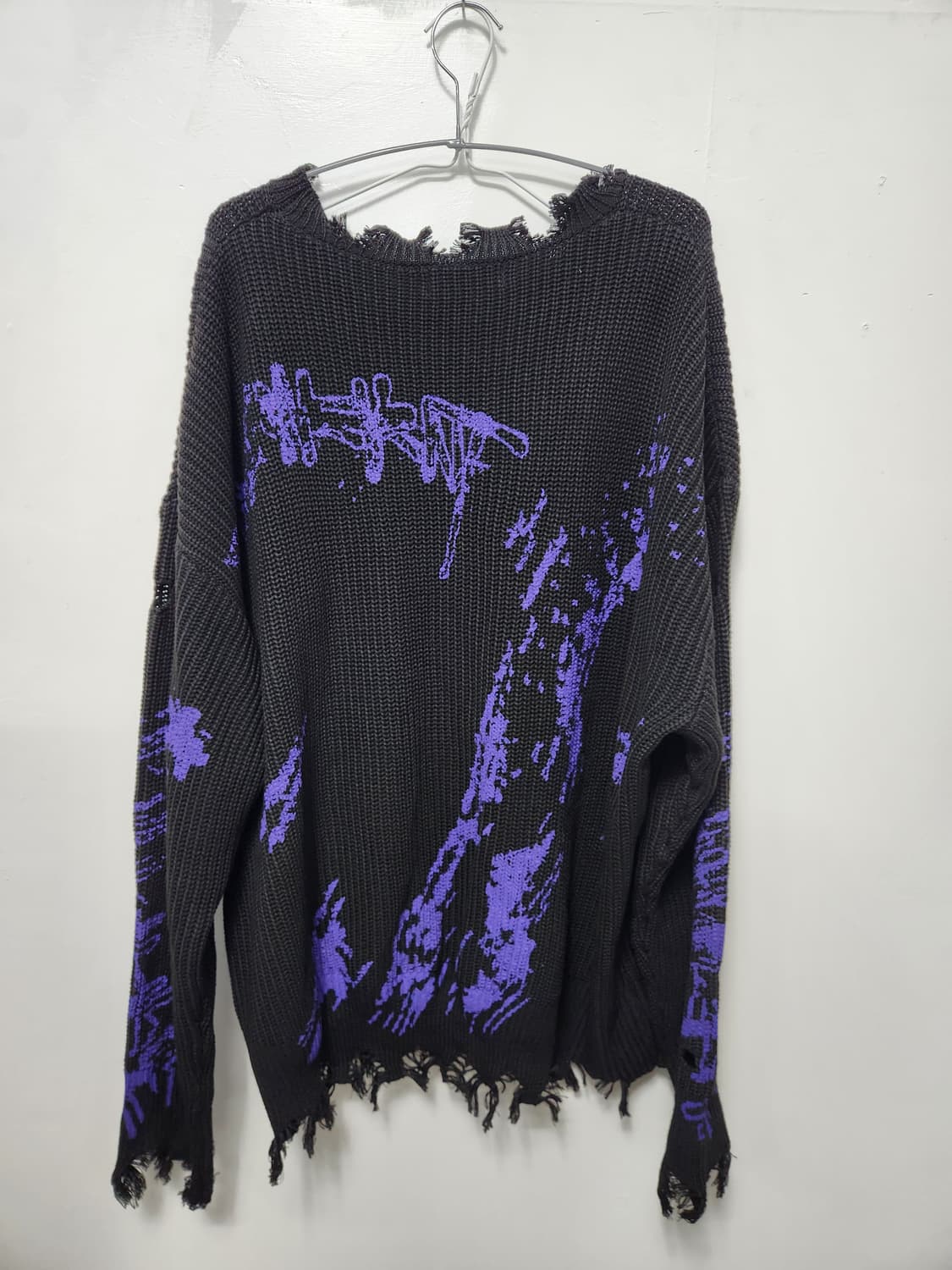 빈티지 데미지 프린팅 니트 상품이미지2