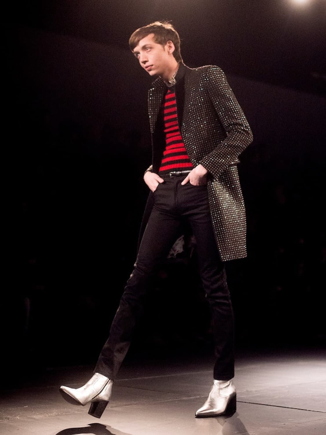 15FW 생로랑 더블지퍼 스트라이프 니트 상품이미지2