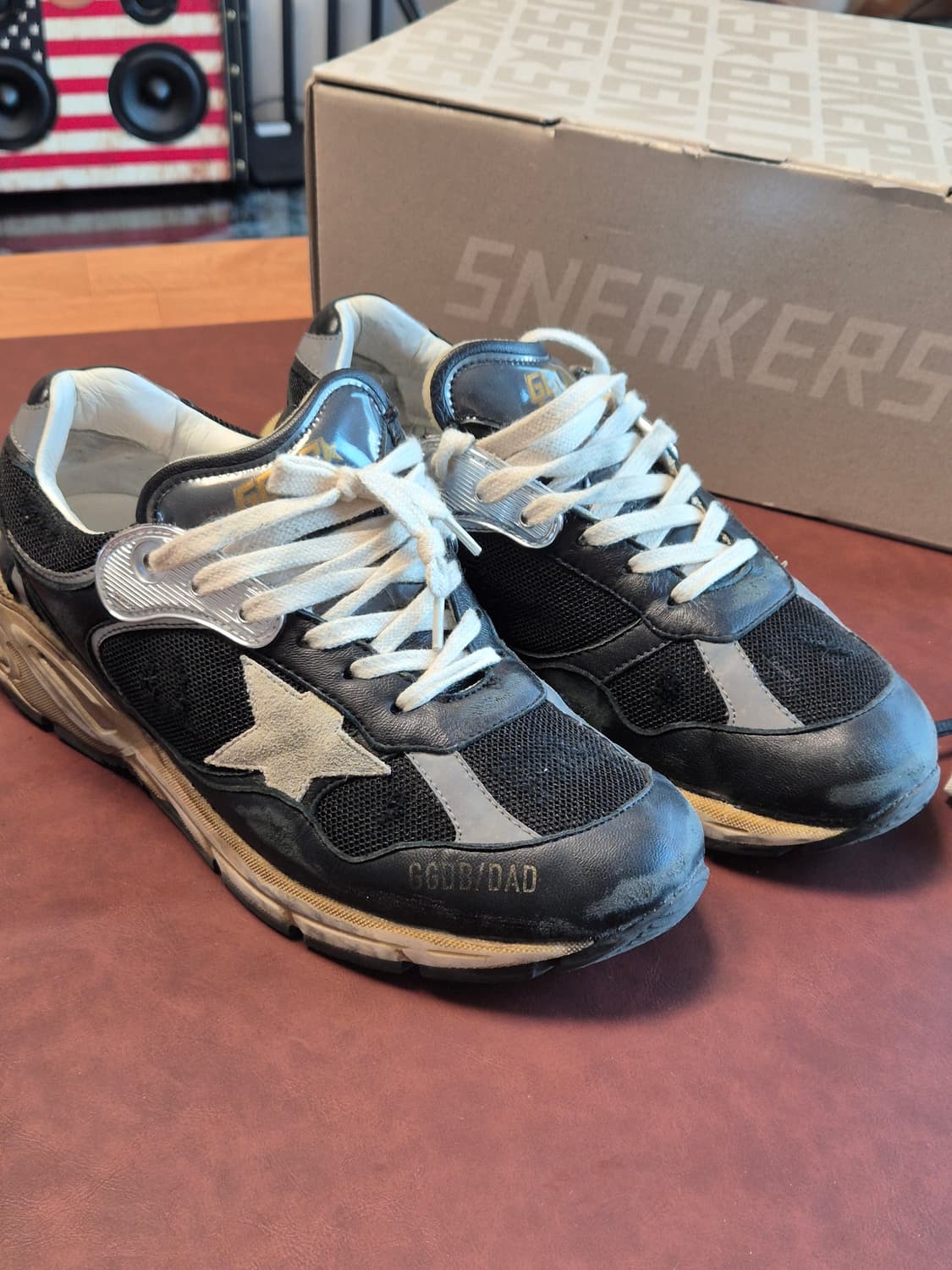 바닥보강255-260(40) 정품 골든구스 메쉬나파 레더 대드스타 상품이미지8