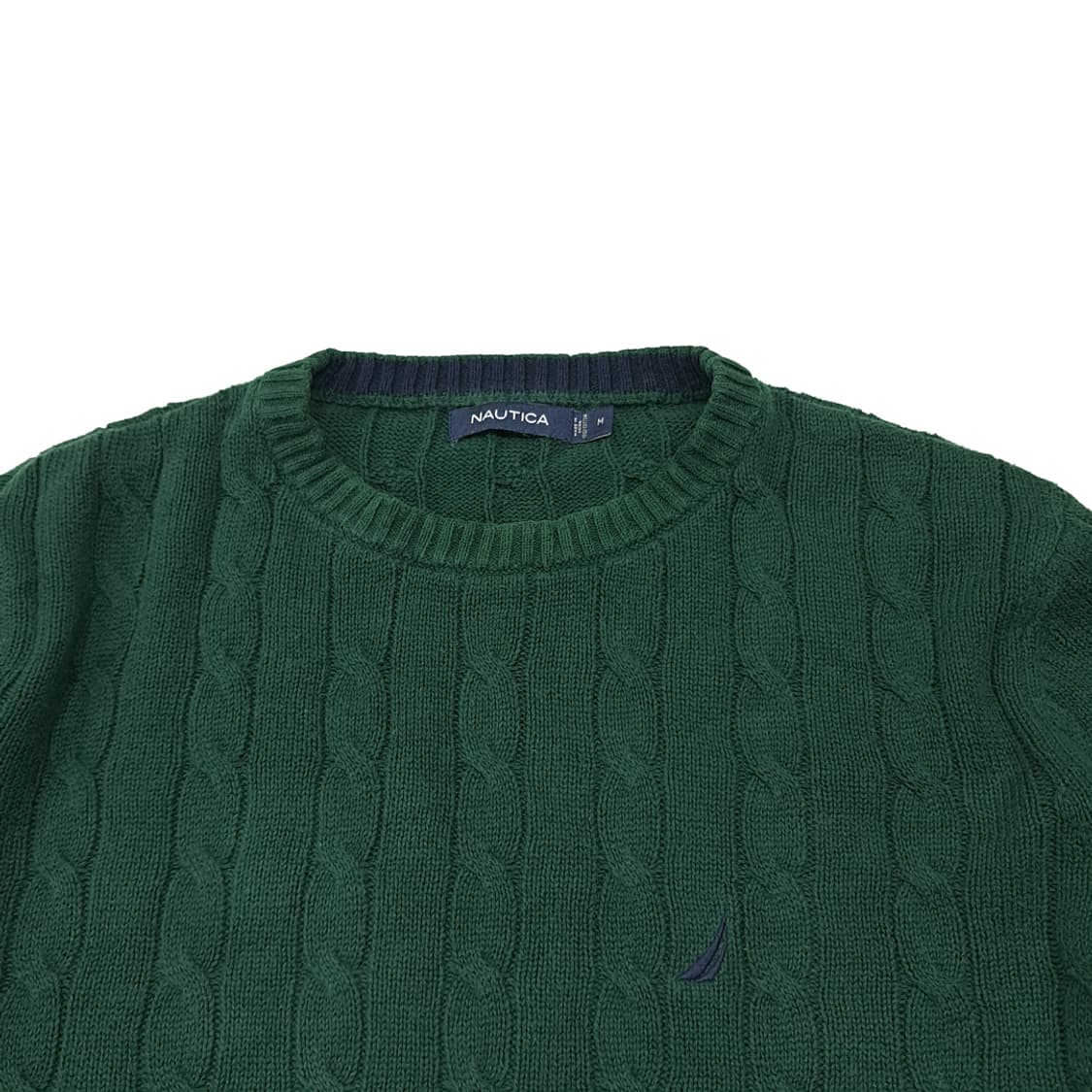 CL267 M 노티카 00s 코튼 케이블 그린 니트 스웨터 상품이미지2