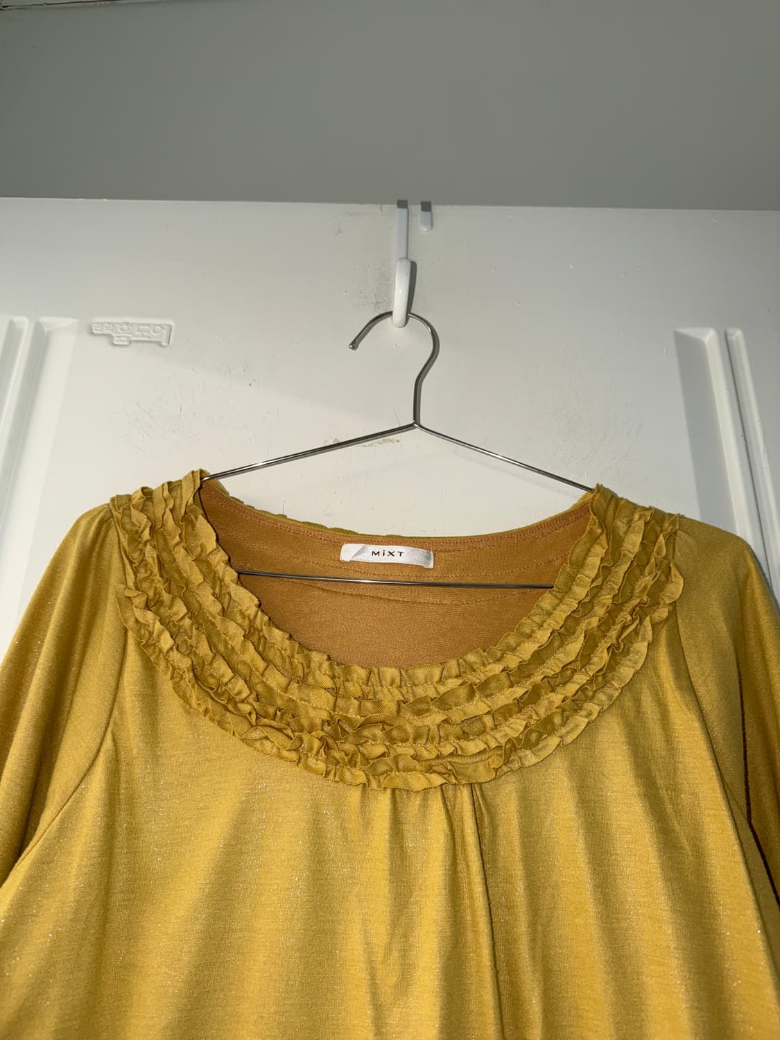 일본빈티지 엘로우 프릴 롱슬리브 상품이미지6