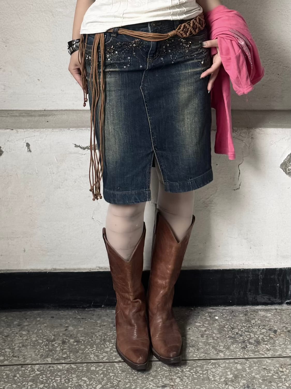 Midi denim skirt 상품이미지1