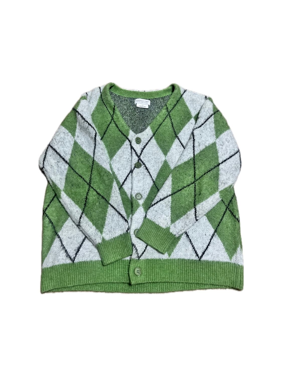 풋사과 아가일 포근 가디건 상품이미지1