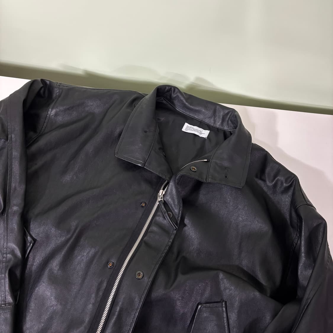 L 105 파르티멘토 블랙 레더자켓 상품이미지3