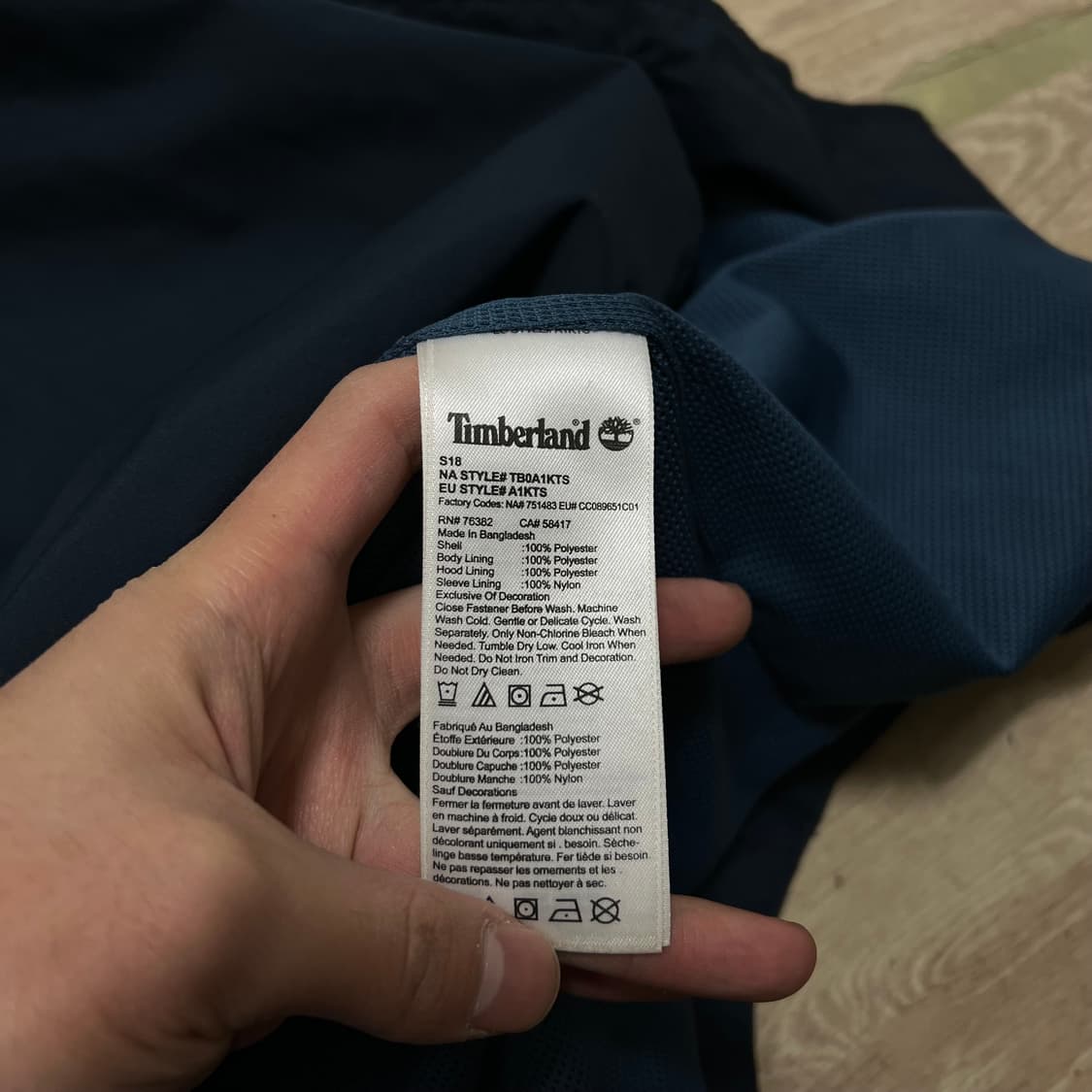 팀버랜드 방수 롱 바람막이 레인코트 자켓 [네이비] M/95 상품이미지5