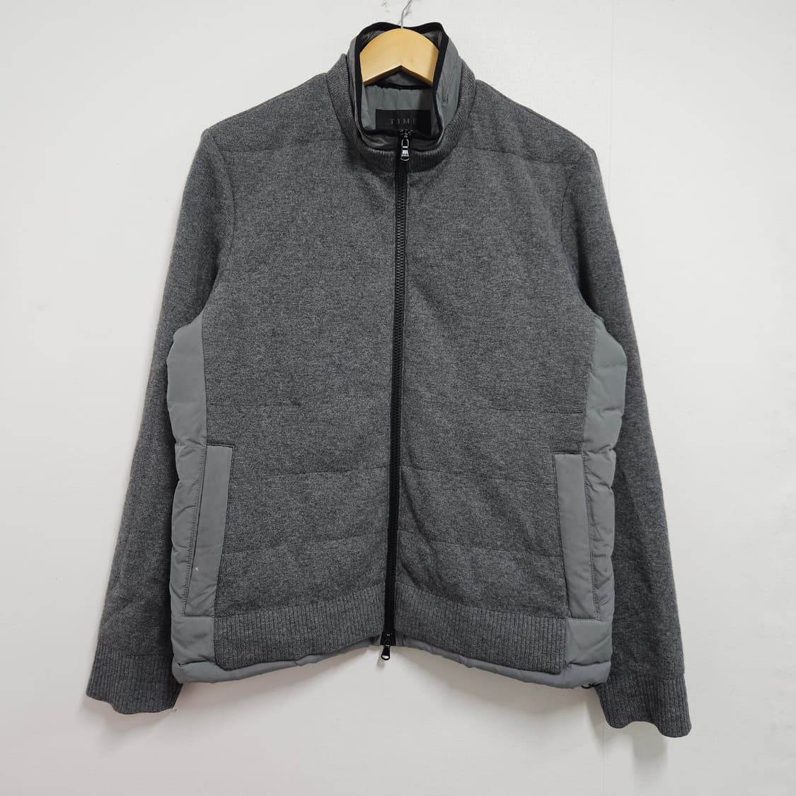TIME 타임옴므 니트 구스다운 패딩 그레이 100 상품이미지1