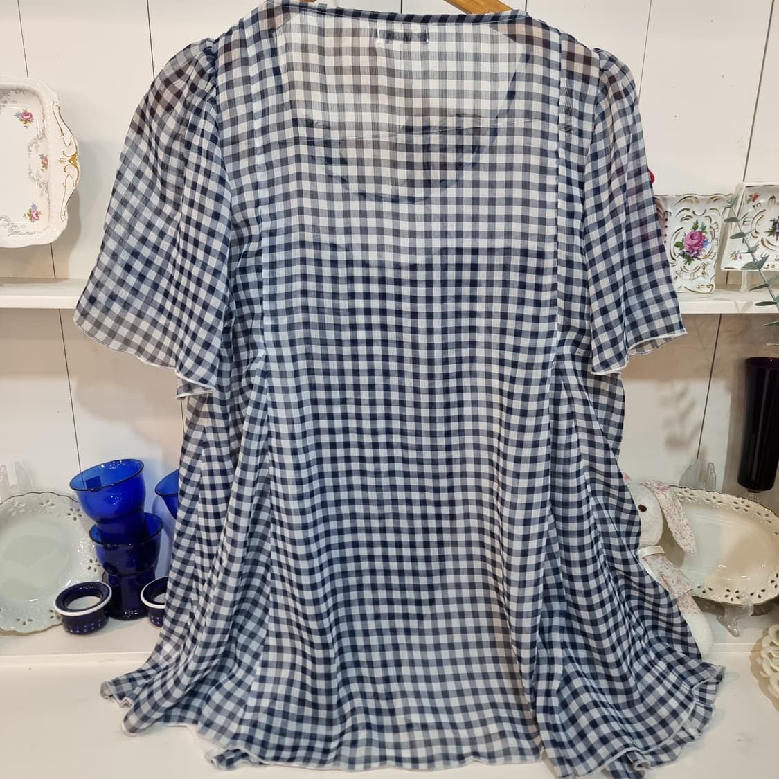 axes femme 체크 레이스 튜닉 상품이미지7