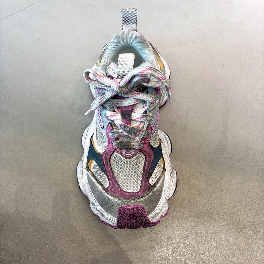(정품/새상품) 발렌시아가 여성 카고 스니커즈 그레이 화이트 핑크 상품이미지2
