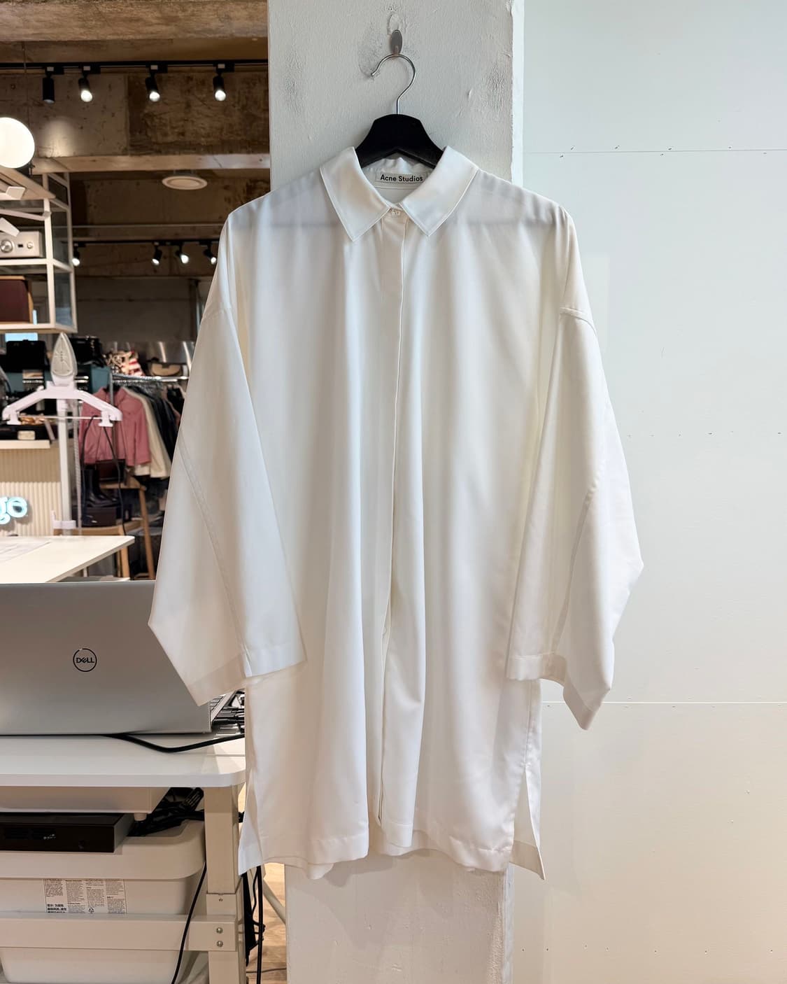 아크네 스튜디오 화이트 폴리에스테르 오버 셔츠  상품이미지1