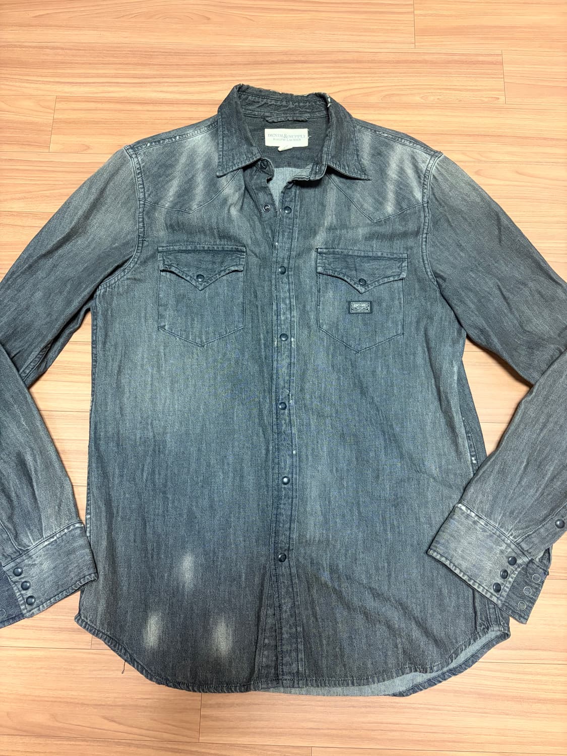 데님앤서플라이 랄프로렌 남성 흑청 데님 셔츠 M 상품이미지1