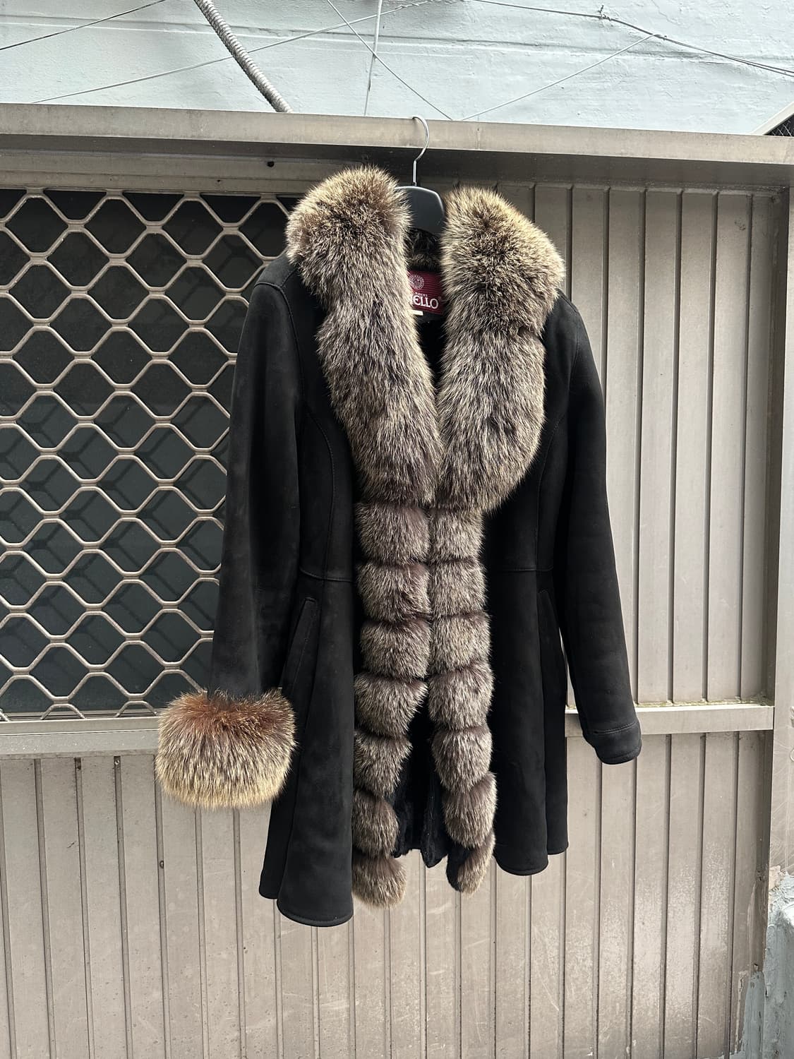 REAL fur trimming lambs leather coat 상품이미지1