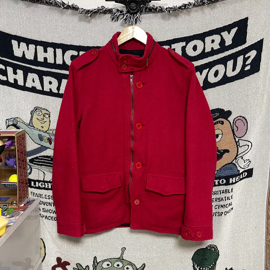 Ships jet blue 일본 빈티지 레드 버튼 자켓 상품이미지2