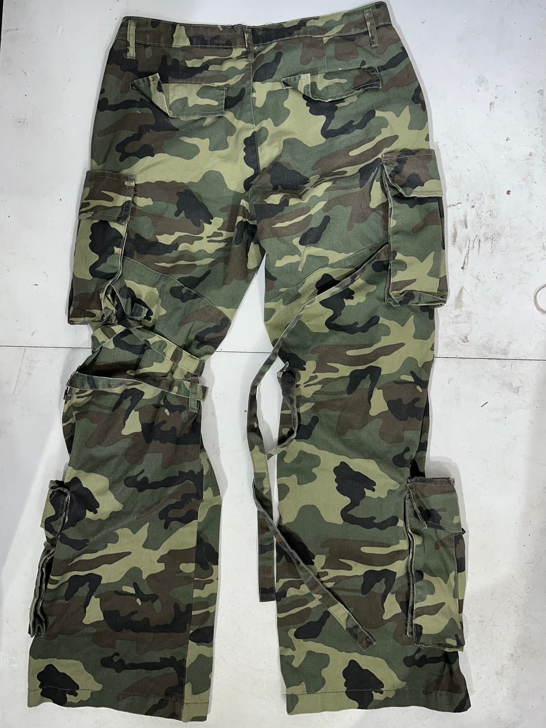 빈티지 카키 대장급 밀리터리 카모 와이드 건빵 바지 카고 팬츠  상품이미지5