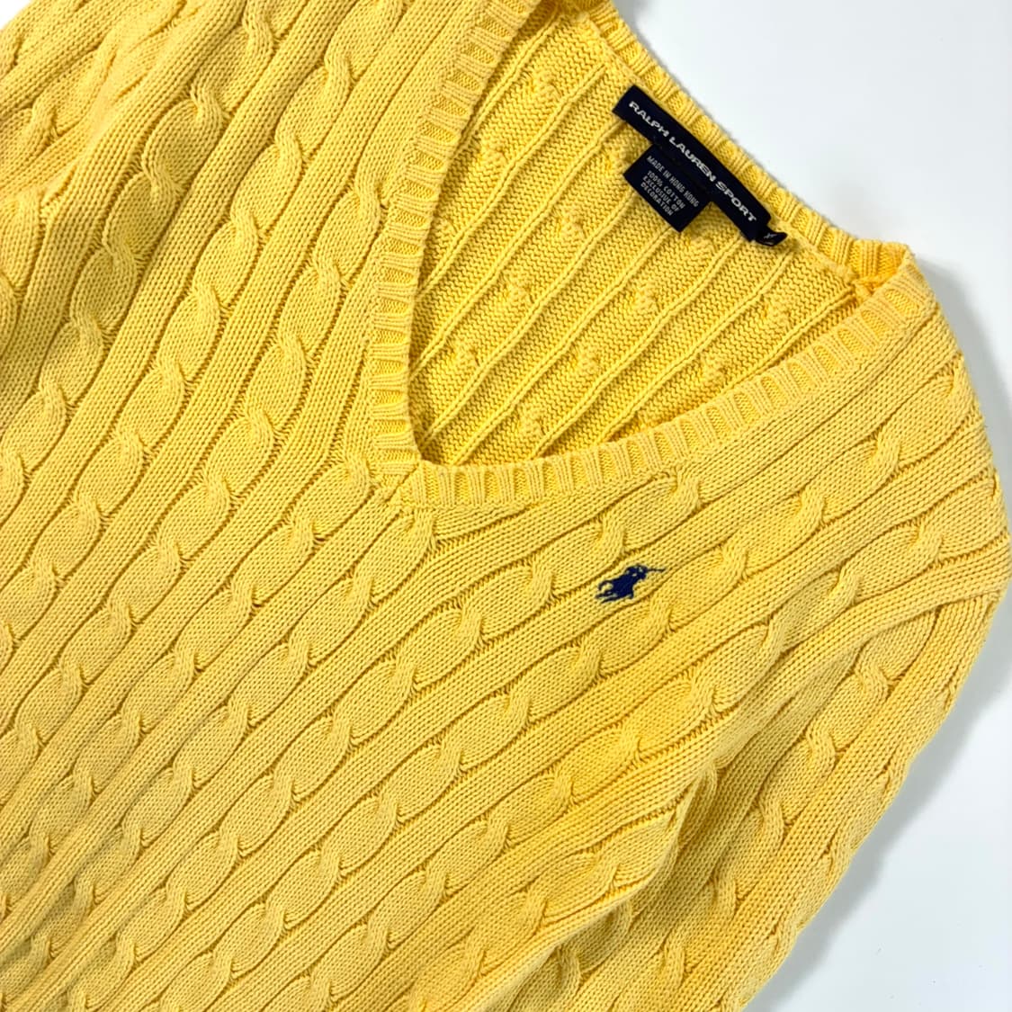Polo 폴로 랄프로렌 우먼스 옐로우 케이블 니트 상품이미지1