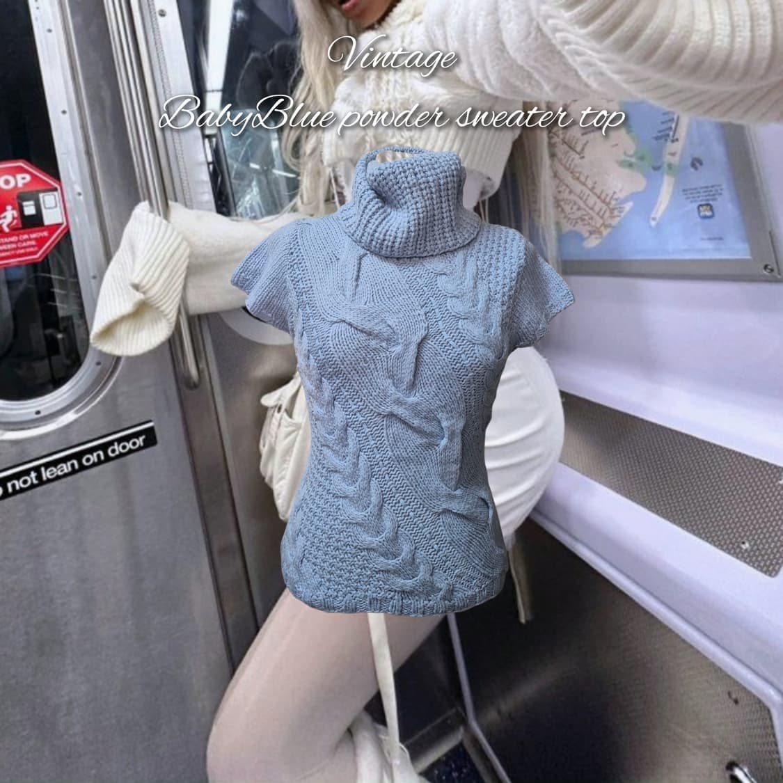 Vintage BabyBlue powder sweater top 상품이미지1