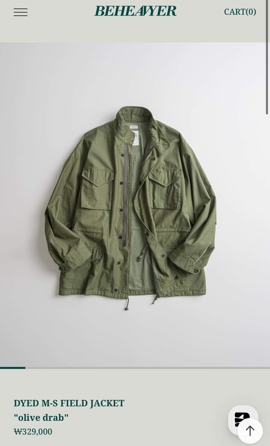 25fw 비헤비어 다이드 M-S 필드자켓 (3) 상품이미지1