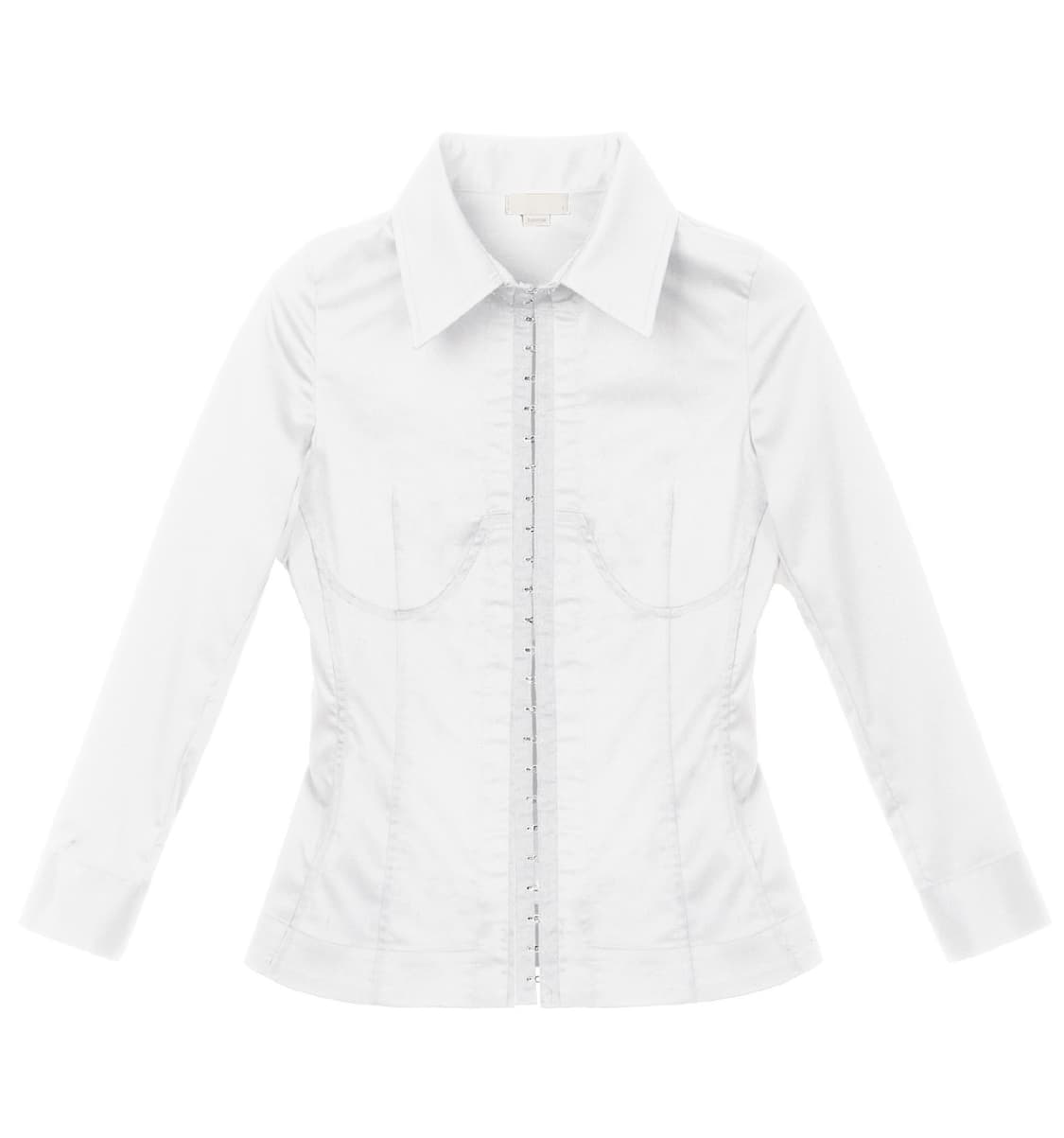 본네 corset seam shirt white 코르셋 셔츠 상품이미지1